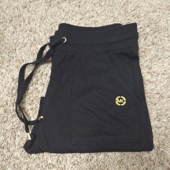 MICHAEL Michael Kors Pants - Michael Kors Black Lounge Pants with Gold Details